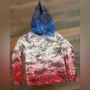 Columbia PFG Boys Red White and Blue lightweight Hoodie size 8